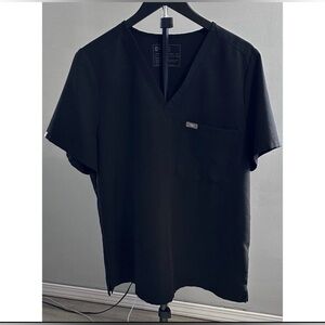 FIGS Technical Collection Black Scrub Top Size XL Solid Unisex Medical Uniform